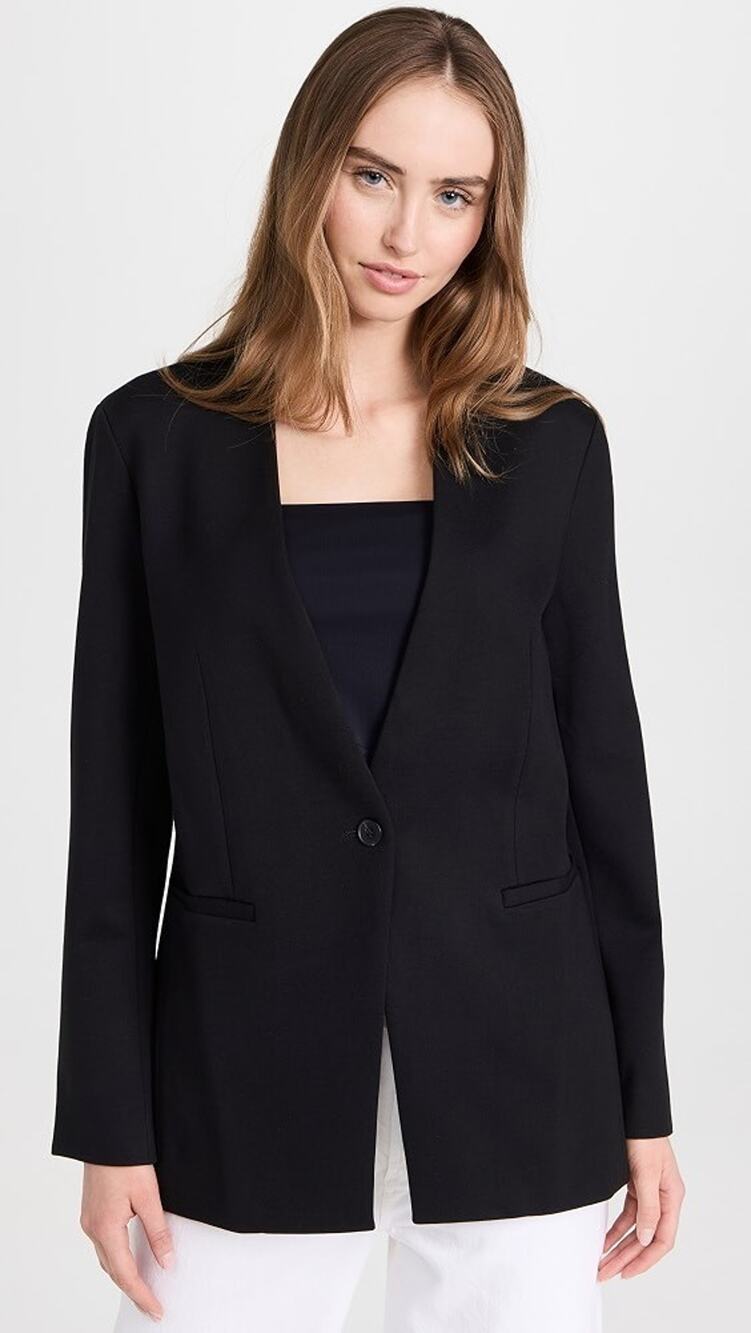 Spanx The Perfect Collarless Blazer Jacket Classic Black Large